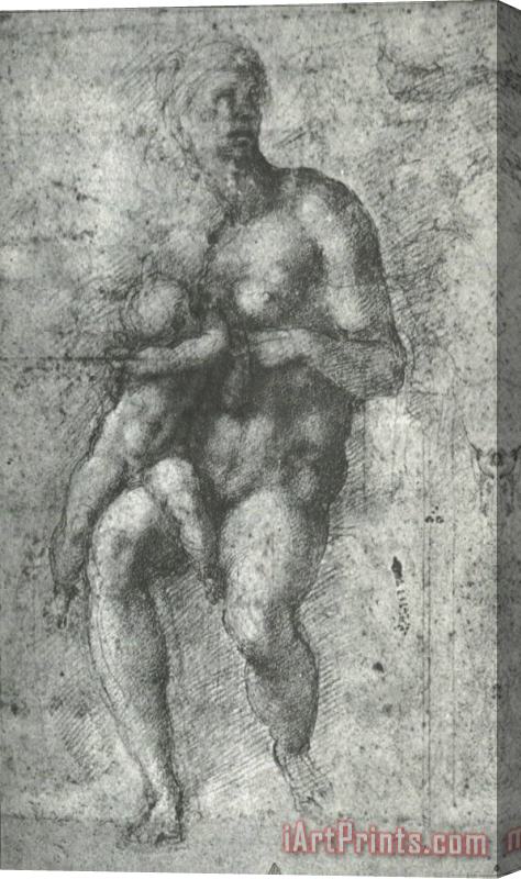 Michelangelo Buonarroti Study for a Holy Family with The Infant St John 1534 Stretched Canvas Painting / Canvas Art