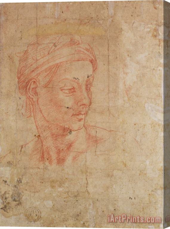 Michelangelo Buonarroti Study of a Head Stretched Canvas Print / Canvas Art