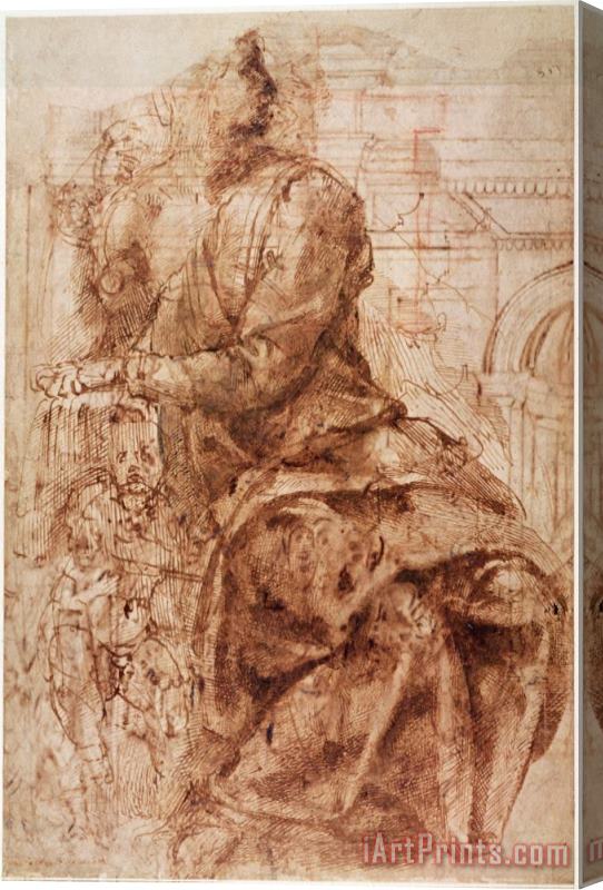 Michelangelo Buonarroti Study of Sibyl Stretched Canvas Print / Canvas Art