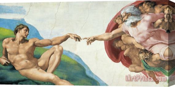 Michelangelo Buonarroti The Creation of Adam Stretched Canvas Painting / Canvas Art