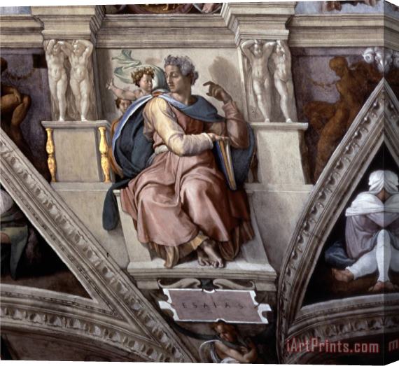 Michelangelo Buonarroti The Prophet Isaiah Sistene Chapel Ceiling Fresco Stretched Canvas Print / Canvas Art