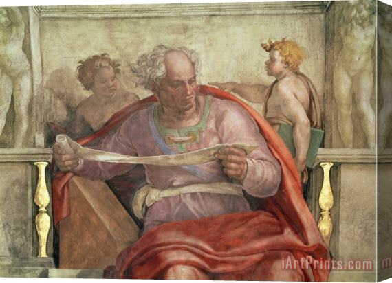 Michelangelo Buonarroti The Prophet Joel From The Sistine Ceiling Pre Restoration Stretched Canvas Print / Canvas Art