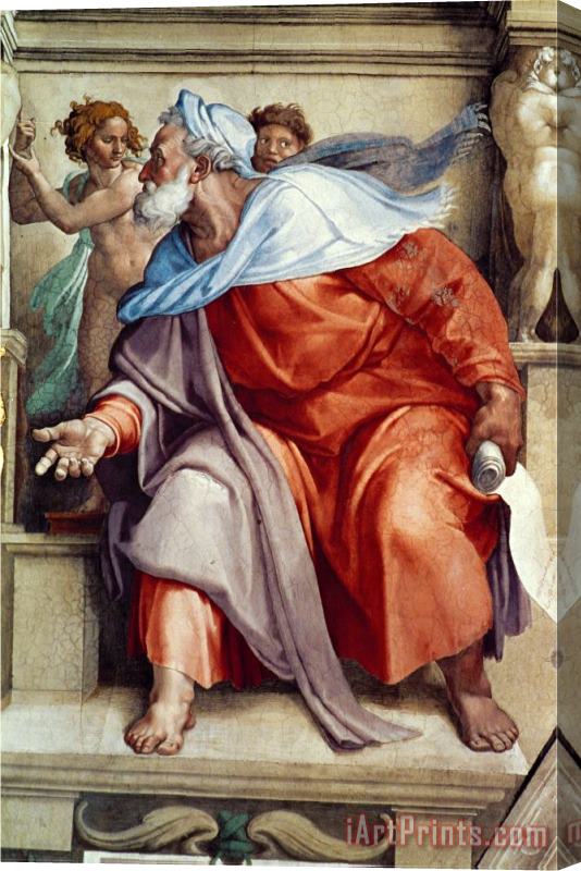 Michelangelo Buonarroti The Sistine Chapel Ceiling Frescos After Restoration The Prophet Ezekiel Stretched Canvas Print / Canvas Art