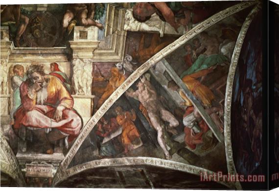 Michelangelo Buonarroti The Sistine Chapel The Prophet Jeremiah The Punishment of Aman Book Esther Stretched Canvas Painting / Canvas Art