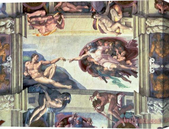 Michelangelo Sistine Chapel Ceiling Creation of Adam Stretched Canvas Print / Canvas Art
