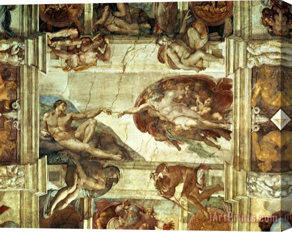 Michelangelo The Creation of Adam Stretched Canvas Painting / Canvas Art