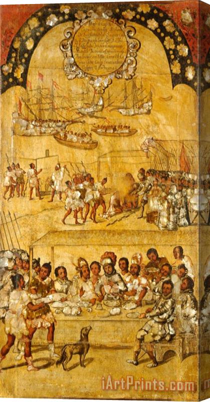 Miguel Gonzales The Conquest of Mexico. Tabla I Stretched Canvas Print / Canvas Art