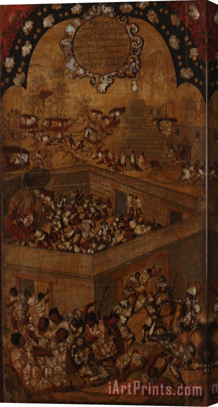 Miguel Gonzales The Conquest of Mexico. Tabla VII Stretched Canvas Print / Canvas Art