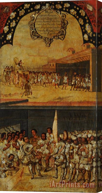 Miguel Gonzales The Conquest of Mexico, Tabla Xv Stretched Canvas Print / Canvas Art