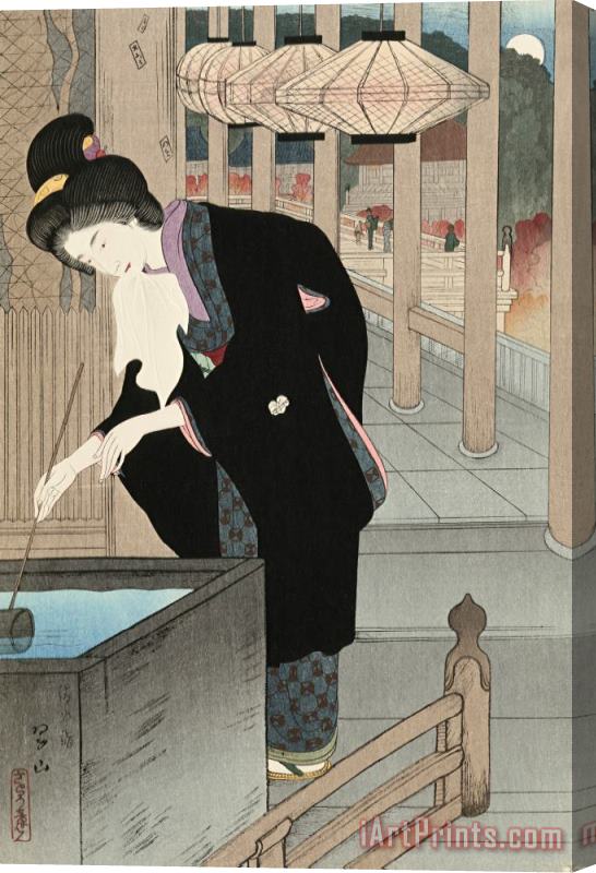 Miki Suizan Visiting Kiyomizu Temple (kiyomizu Mode) Stretched Canvas Print / Canvas Art