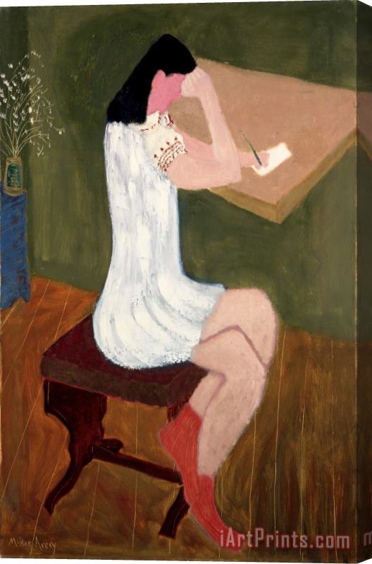 Milton Avery Girl Writing Stretched Canvas Print / Canvas Art