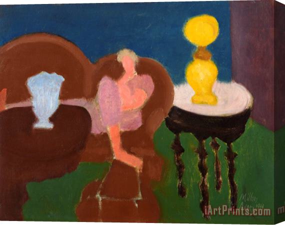 Milton Avery Interior with Yellow Lamp, 1949 Stretched Canvas Print / Canvas Art