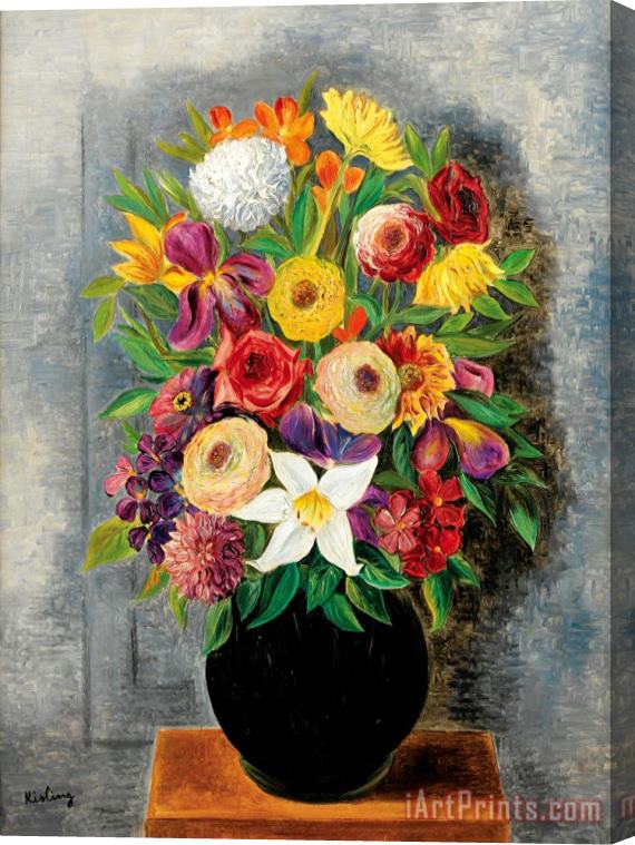 Moise Kisling Fleurs Stretched Canvas Painting / Canvas Art