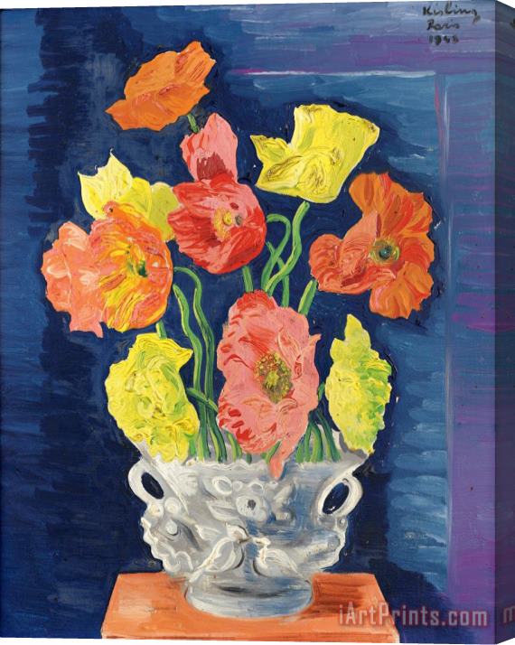 Moise Kisling Pavots Stretched Canvas Painting / Canvas Art