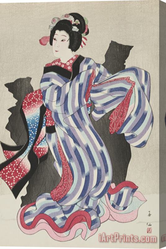 Natori Shunsen The Actor Nakamura Jakuemon III As Oshichi Stretched Canvas Print / Canvas Art