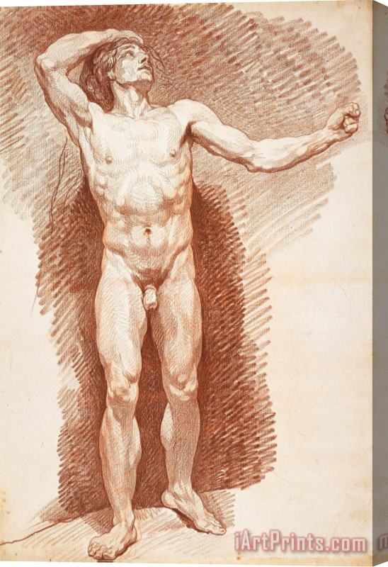 Nicholas-Bernard Lepicie Standing Male Nude Stretched Canvas Print / Canvas Art