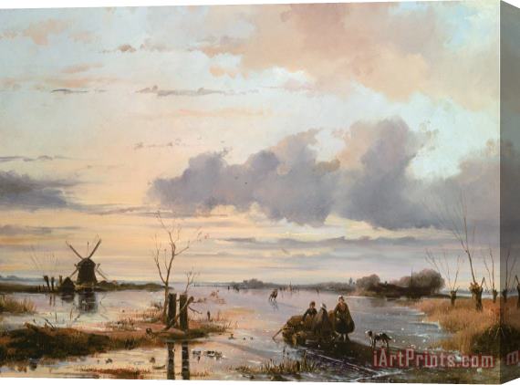 Nicholas Jan Roosenboom Late Winter In Holland Stretched Canvas Print / Canvas Art
