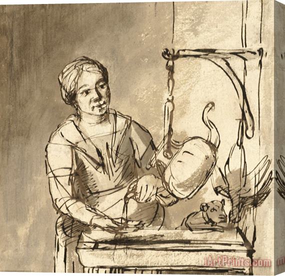 Nicolaes Maes De Keukenmeid Stretched Canvas Print / Canvas Art
