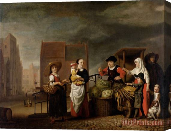 Nicolaes Maes Vegetable Market Stretched Canvas Painting / Canvas Art