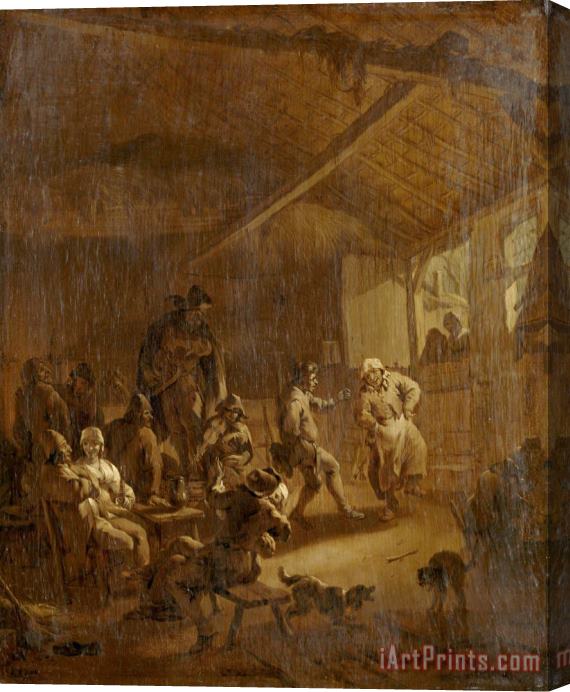 Nicolaes Pietersz Berchem Peasants Dancing in a Barn Stretched Canvas Print / Canvas Art