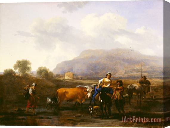Nicolaes Pietersz Berchem Travelling Peasants (le Soir) Stretched Canvas Print / Canvas Art