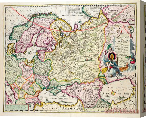 Nicolaes Visscher Map of Asia Minor Stretched Canvas Painting / Canvas Art