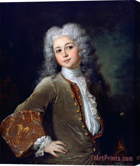 Nicolas de Largilliere Portrait of a Young Man with a Wig Stretched Canvas Painting / Canvas Art