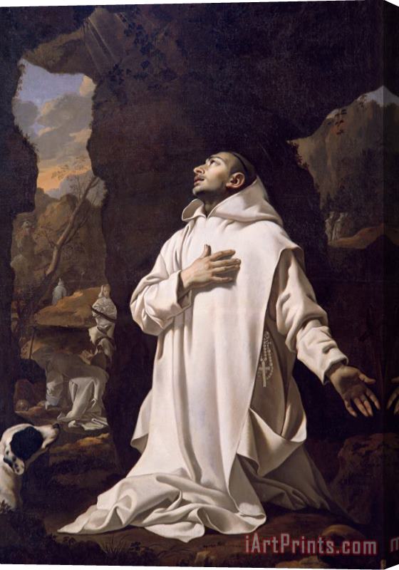Nicolas Mignard St Bruno Praying In Desert Stretched Canvas Print / Canvas Art