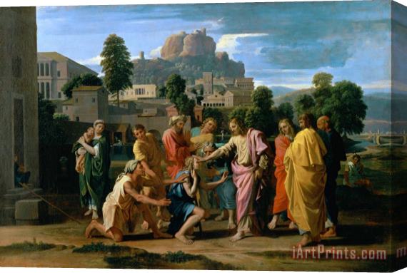 Nicolas Poussin The Blind of Jericho Stretched Canvas Print / Canvas Art