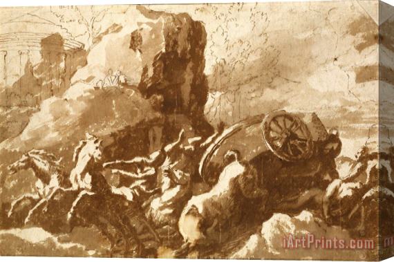 Nicolas Poussin The Death of Hippolytus Stretched Canvas Print / Canvas Art