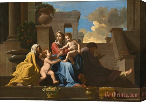 Nicolas Poussin The Holy Family On The Steps Stretched Canvas Print / Canvas Art