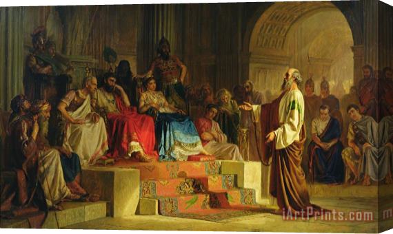 Nikolai K Bodarevski Trial of the Apostle Paul Stretched Canvas Print / Canvas Art