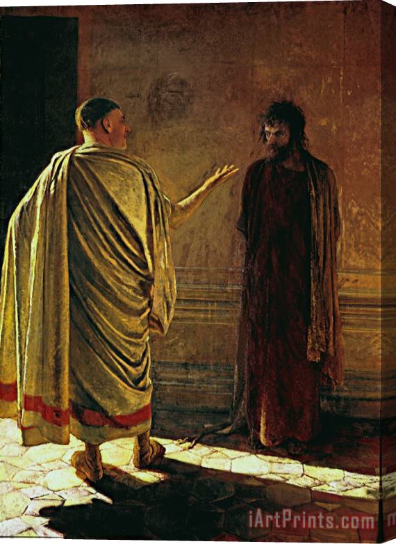 Nikolay Ge What is truth? Christ and Pilate Stretched Canvas Print / Canvas Art