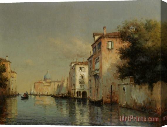 Noel Bouvard A Gondola on a Venetian Canal Stretched Canvas Print / Canvas Art