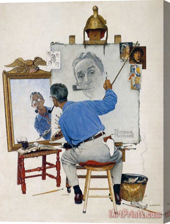 Norman Rockwell Self Portrait Stretched Canvas Print / Canvas Art
