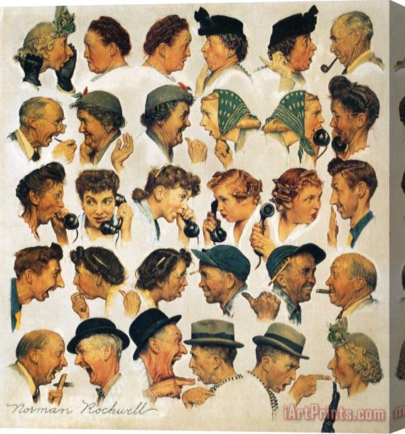Norman Rockwell The Gossips Stretched Canvas Print / Canvas Art