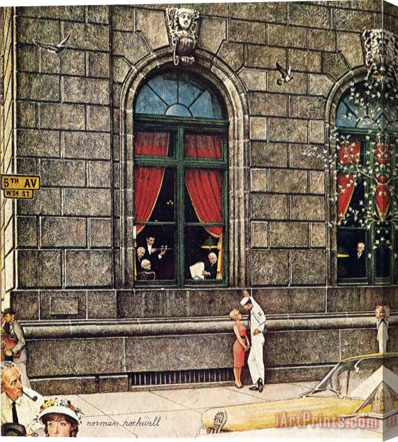 Norman Rockwell University Club Stretched Canvas Print / Canvas Art