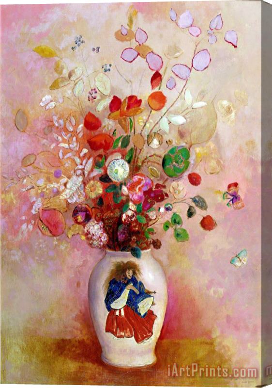 Odilon Redon Bouquet Of Flowers In A Japanese Vase Stretched Canvas Print / Canvas Art