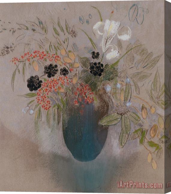 Odilon Redon Flowers In A Vase Stretched Canvas Painting / Canvas Art