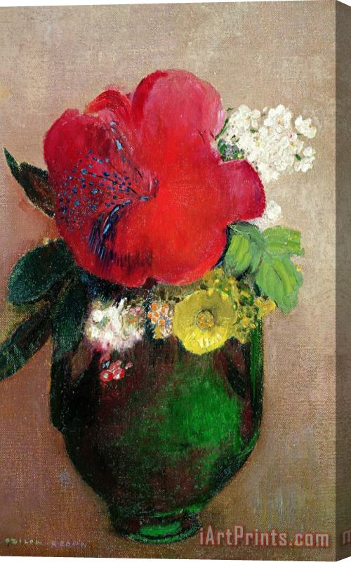 Odilon Redon The Red Poppy Stretched Canvas Print / Canvas Art