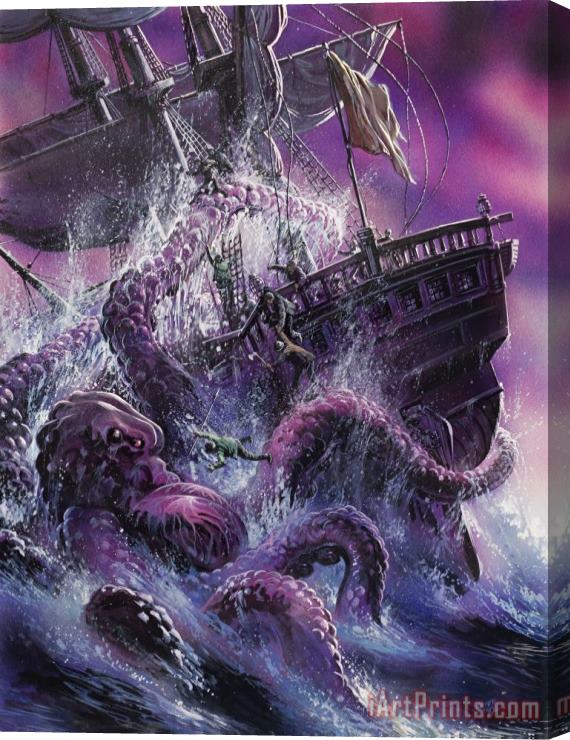 Oliver Frey Terror from the Deep Stretched Canvas Painting / Canvas Art
