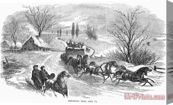 Others America: Sleighing, 1855 Stretched Canvas Print / Canvas Art