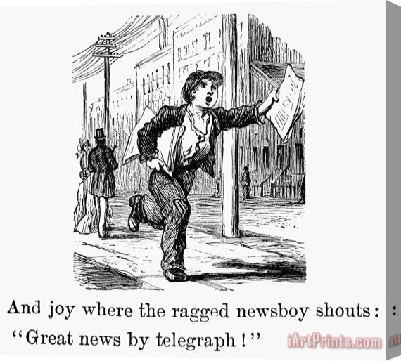 Others AMERICAN NEWSBOY, c1870 Stretched Canvas Print / Canvas Art