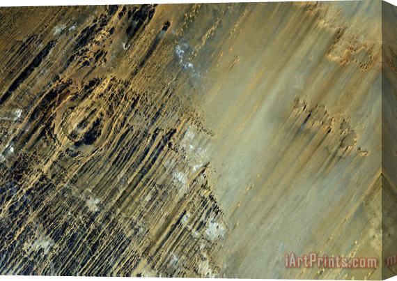 Others Aorounga Crater Chad True Colour Satellite Image Stretched Canvas Print / Canvas Art