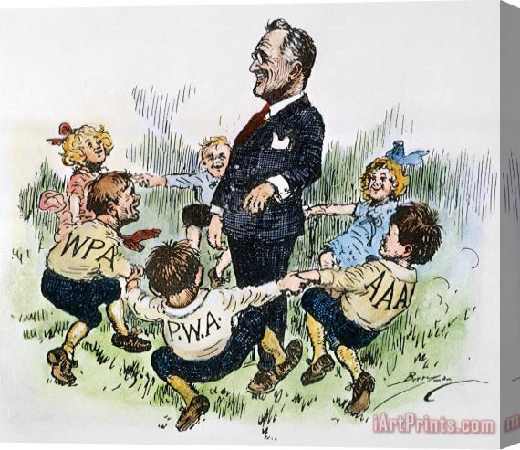 Others Cartoon: New Deal, 1935 Stretched Canvas Painting / Canvas Art