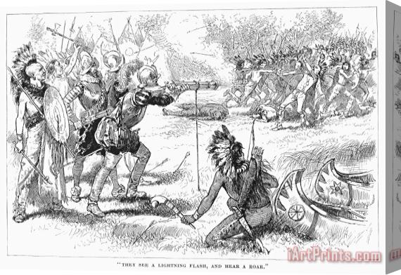 Others Champlain Fighting Native Americans Stretched Canvas Painting / Canvas Art