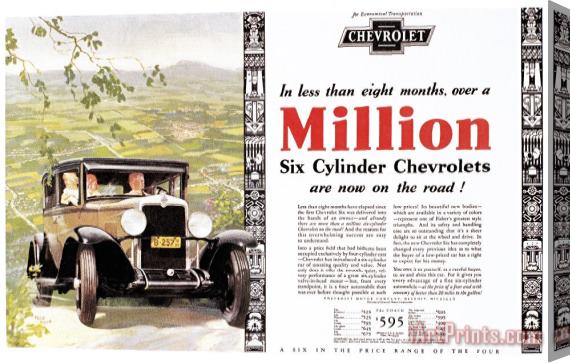 Others Chevrolet Ad, 1929 Stretched Canvas Painting / Canvas Art