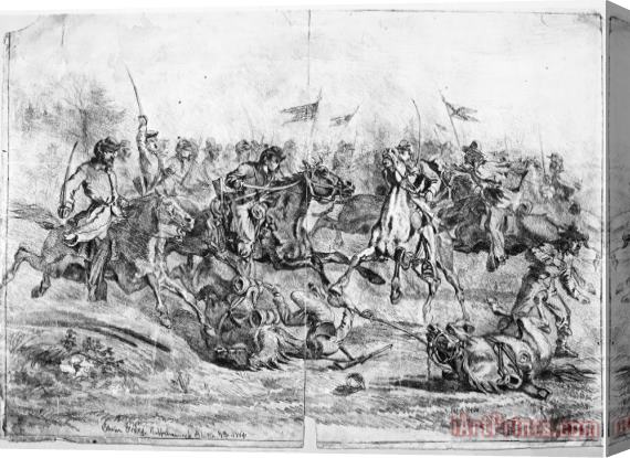Others Civil War: Cavalry Charge Stretched Canvas Painting / Canvas Art