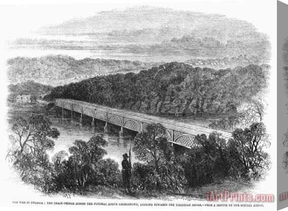 Others Civil War: Potomac Bridge Stretched Canvas Print / Canvas Art