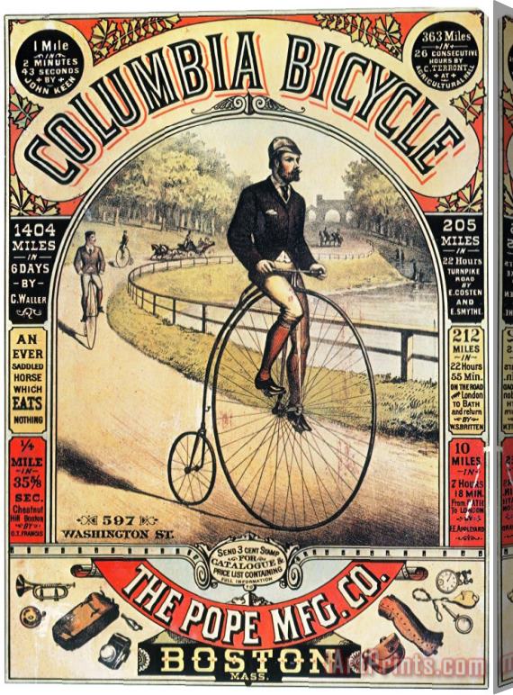 Others Columbia Bicycles Poster Stretched Canvas Print / Canvas Art